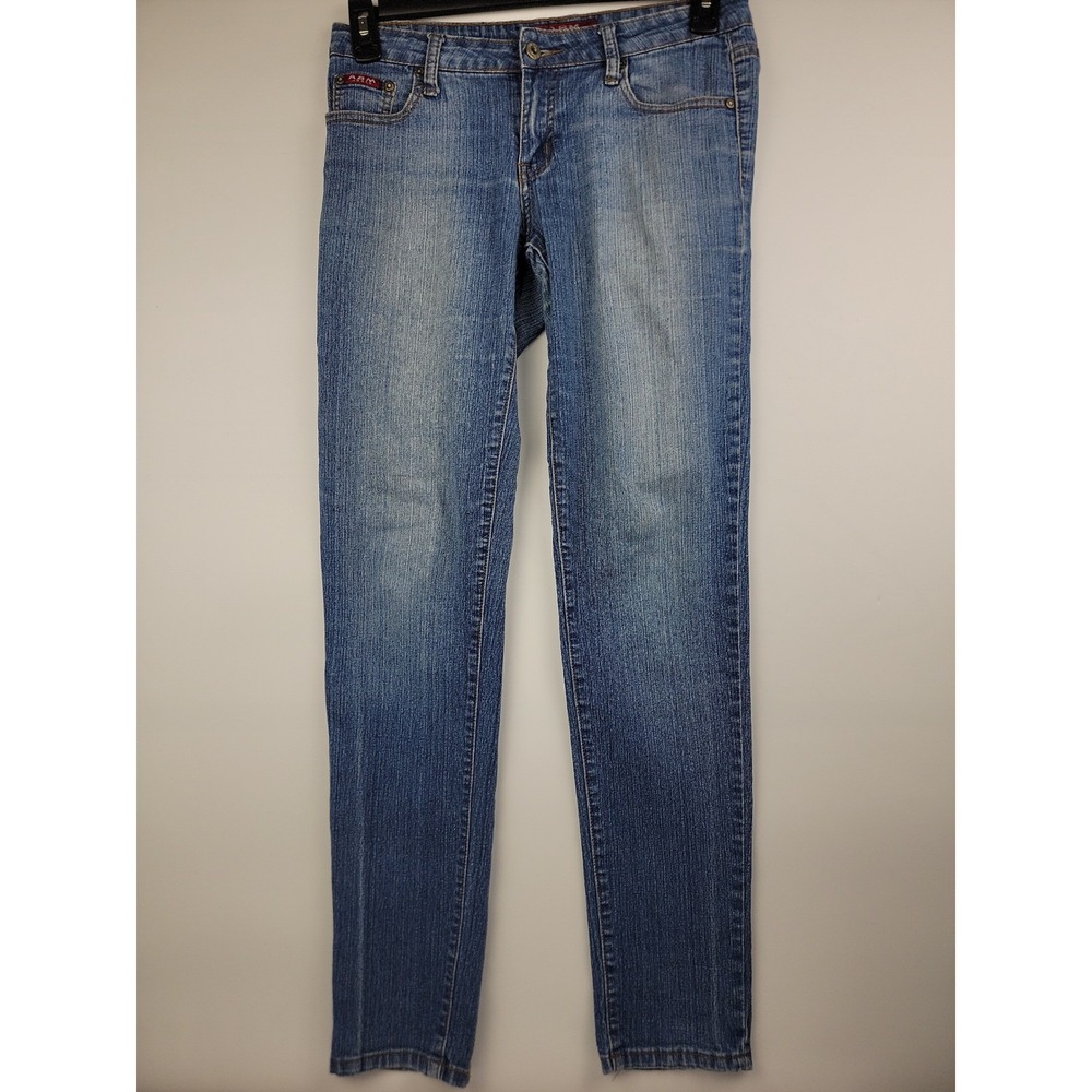 ABM Jeans Womens Size 9 Skinny Denim Jeans Medium Wash Stretch Low Rise 32x31 - Picture 12 of 14